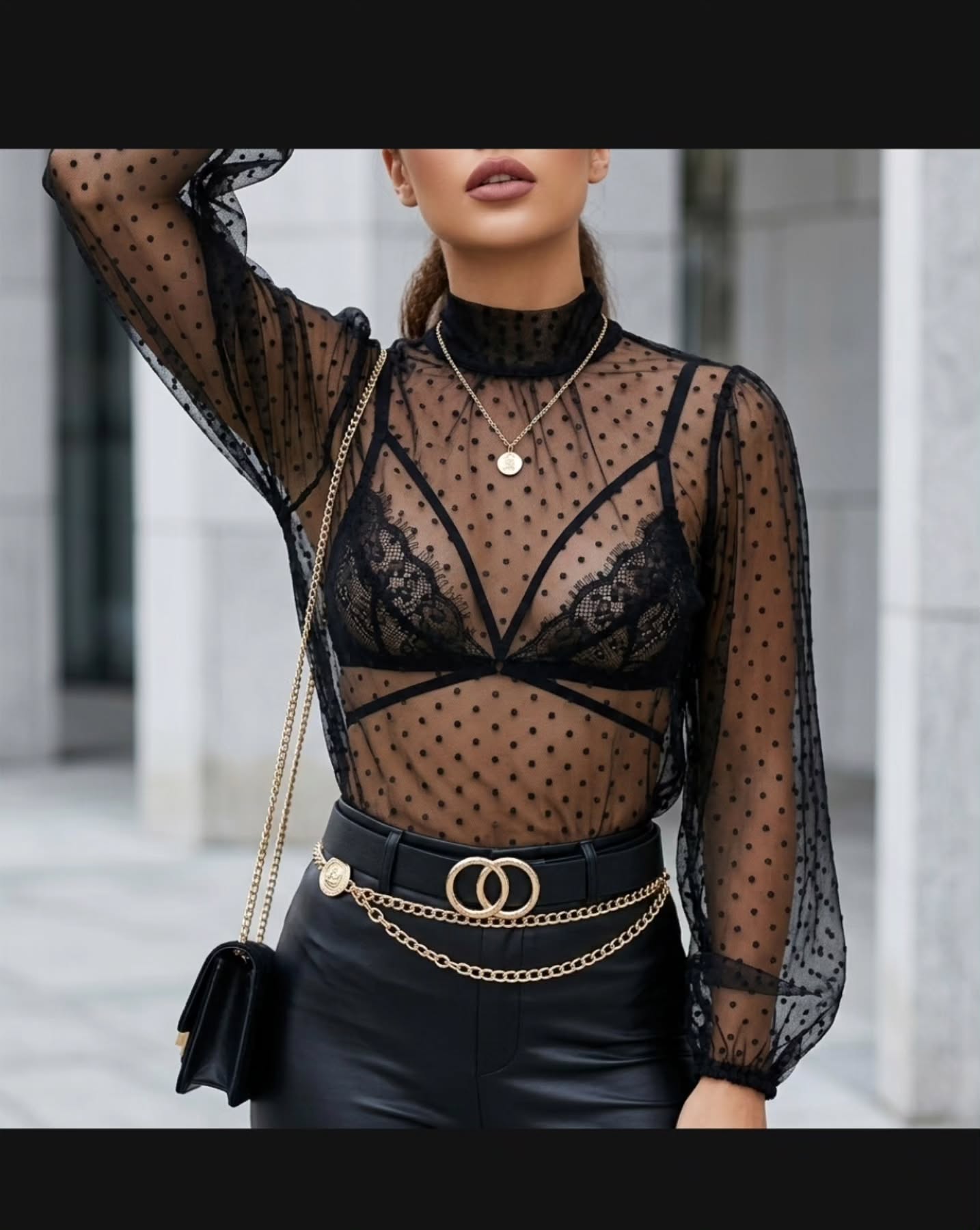Top malla brillo negro 2