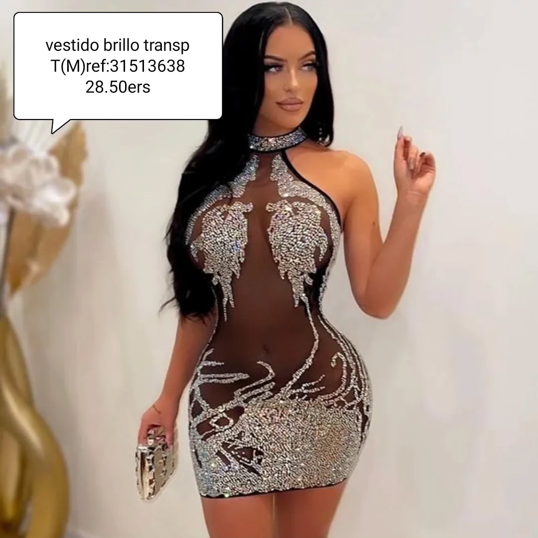 Vestido brillo negro