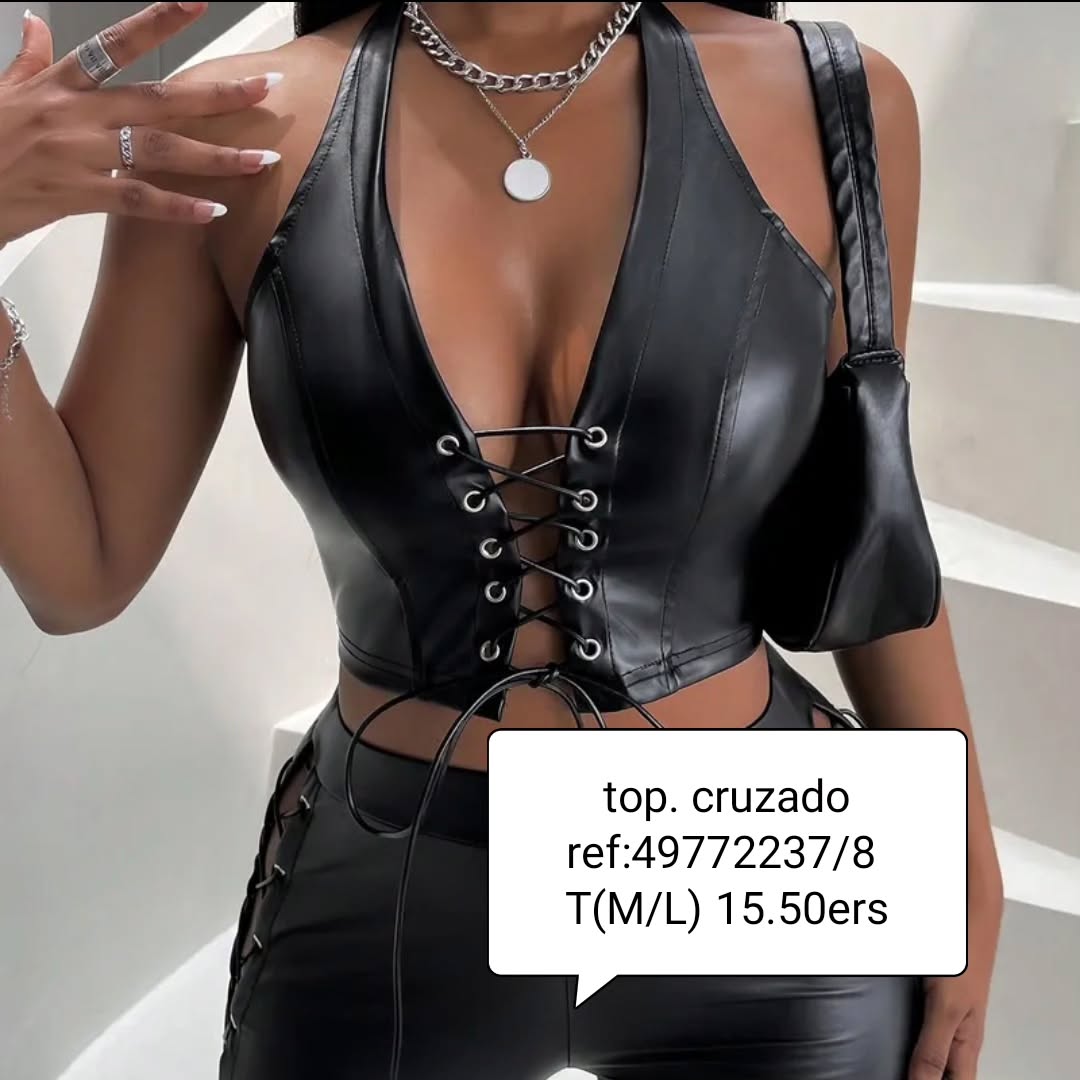 Top corsé cruzado negro 2