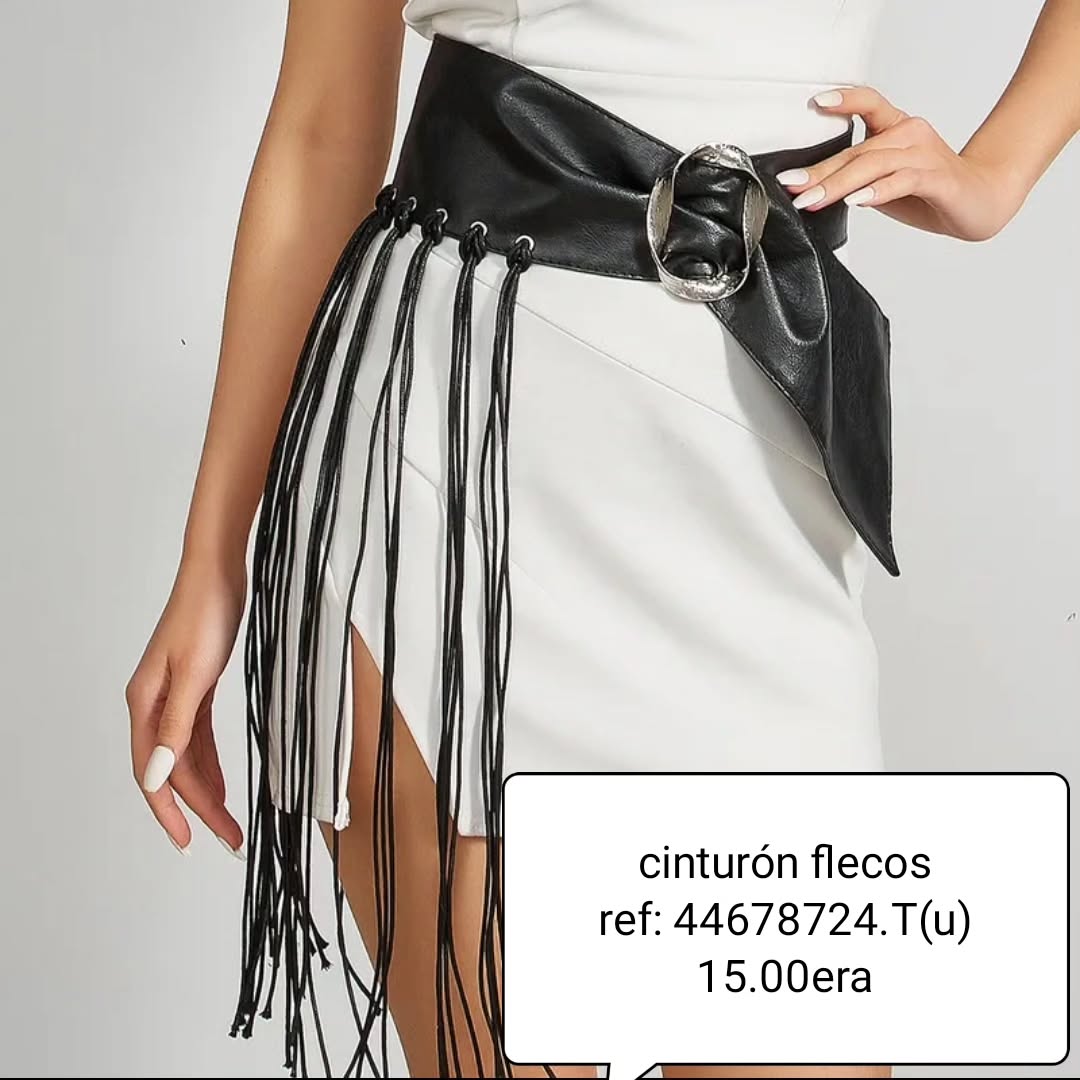 Cinturón de flecos negro