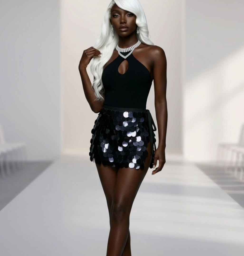 Vestido lentejuelas negro